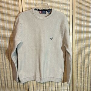Chaps Ralph Lauren Y2K Beige Chevron Knit Crewneck Cotton Sweater Boys Large